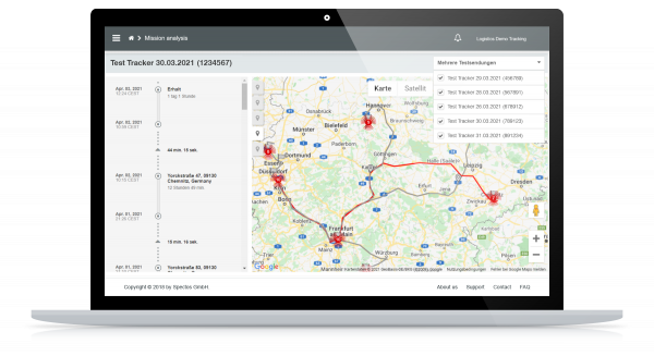 Mission analysis with the live tracking portal